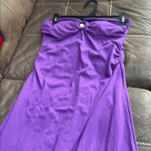 Purple Strapless Dress